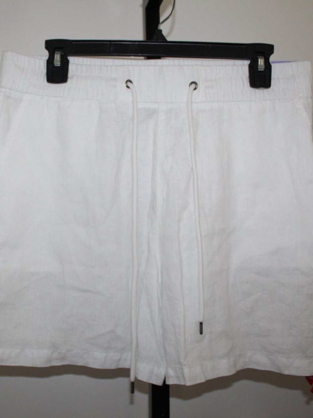 NEW James Perse White Linen Drawstring Pull On Shorts JP Size 2 S M